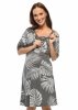 MijaCulture - labour maternity breastfeeding nightdress 4128 graphite / Palm trees